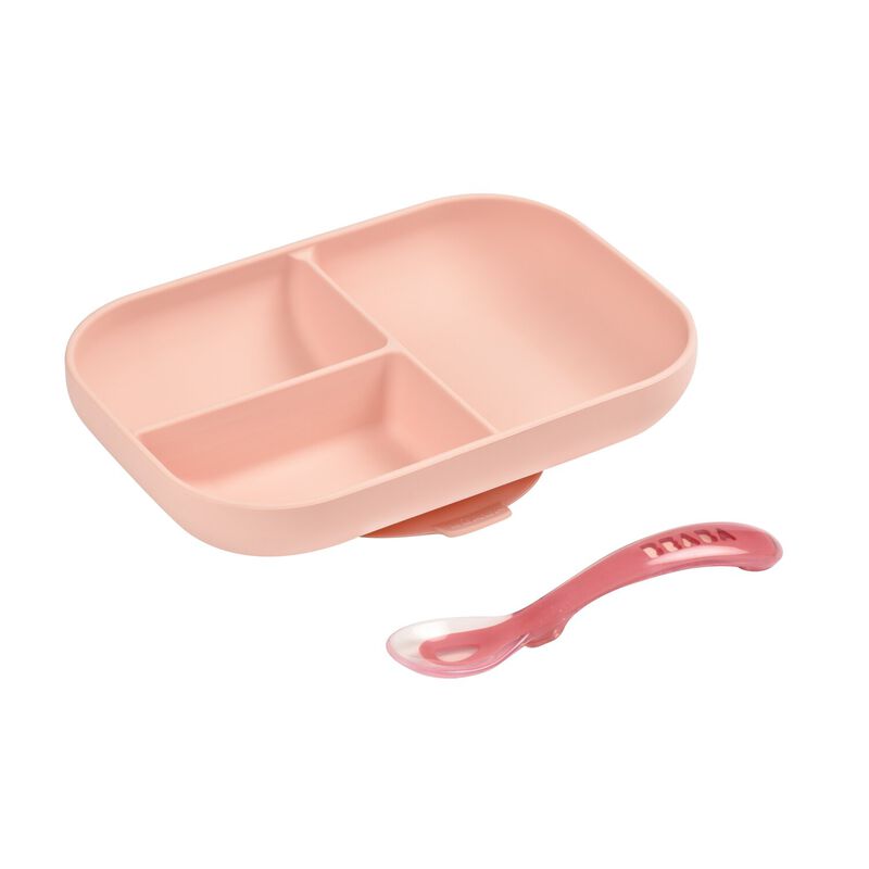 Silicone Suction Plate & Spoon - Pink
