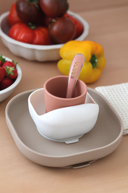 4-piece silicone dinner set - Terracotta / Gazelle