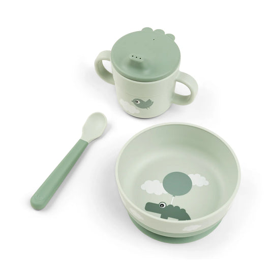 Foodie First Meal Set - 3 Pcs - Happy Clouds - Green