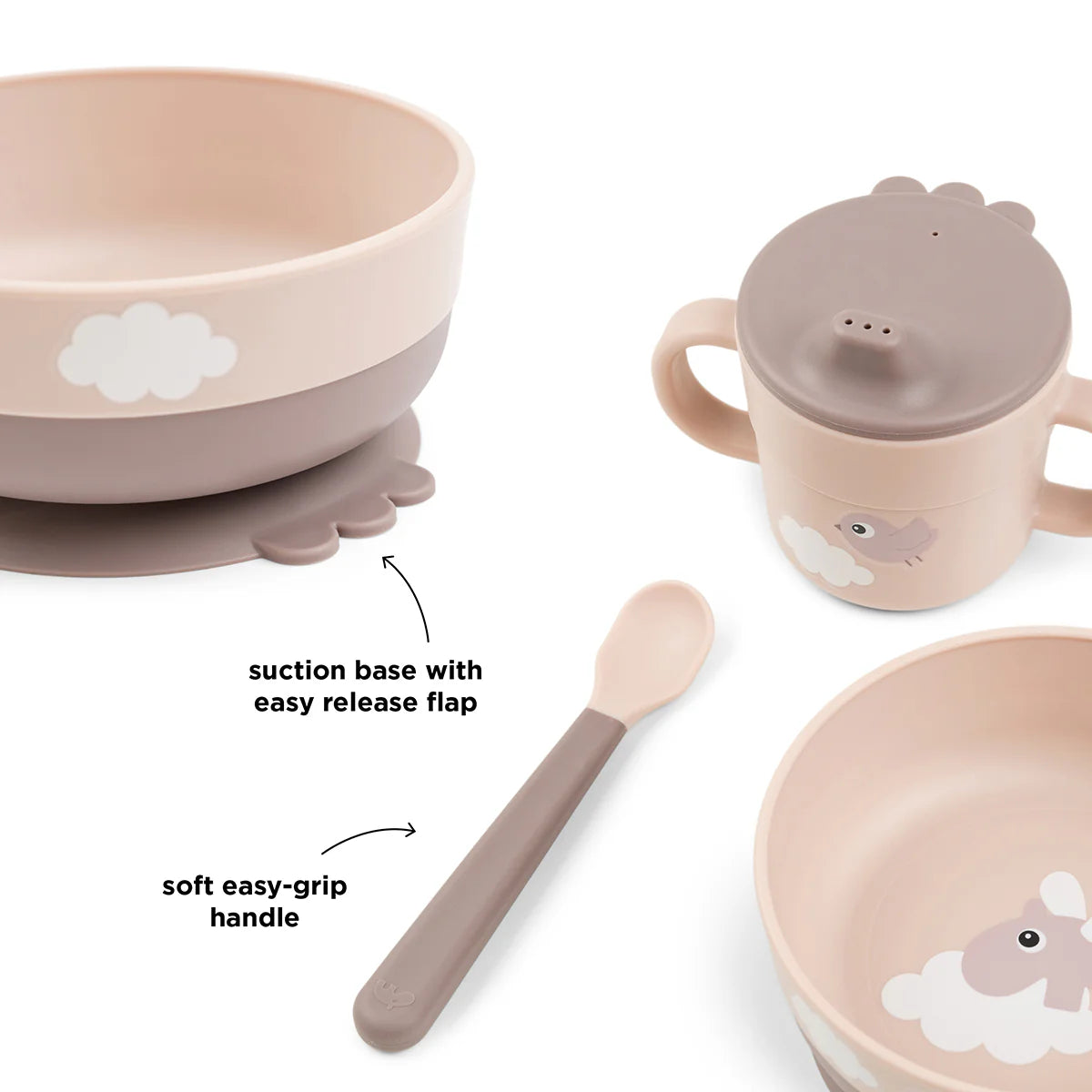 Foodie First Meal Set - 3 Pcs - Happy Clouds - Powder
