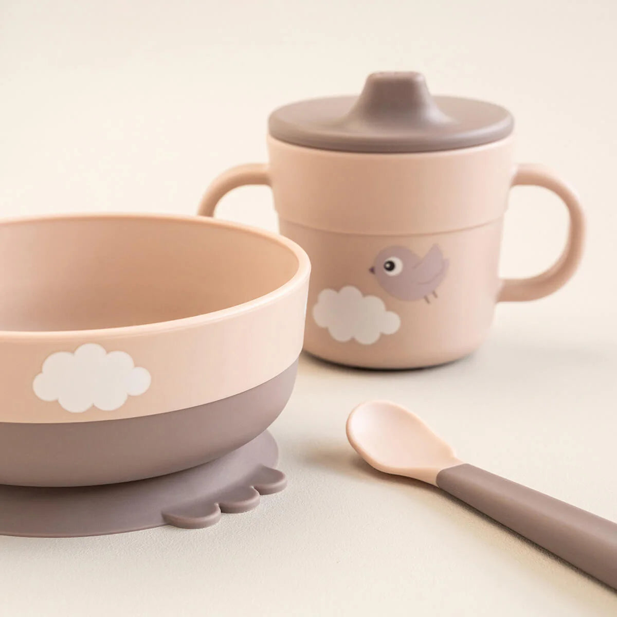 Foodie First Meal Set - 3 Pcs - Happy Clouds - Powder