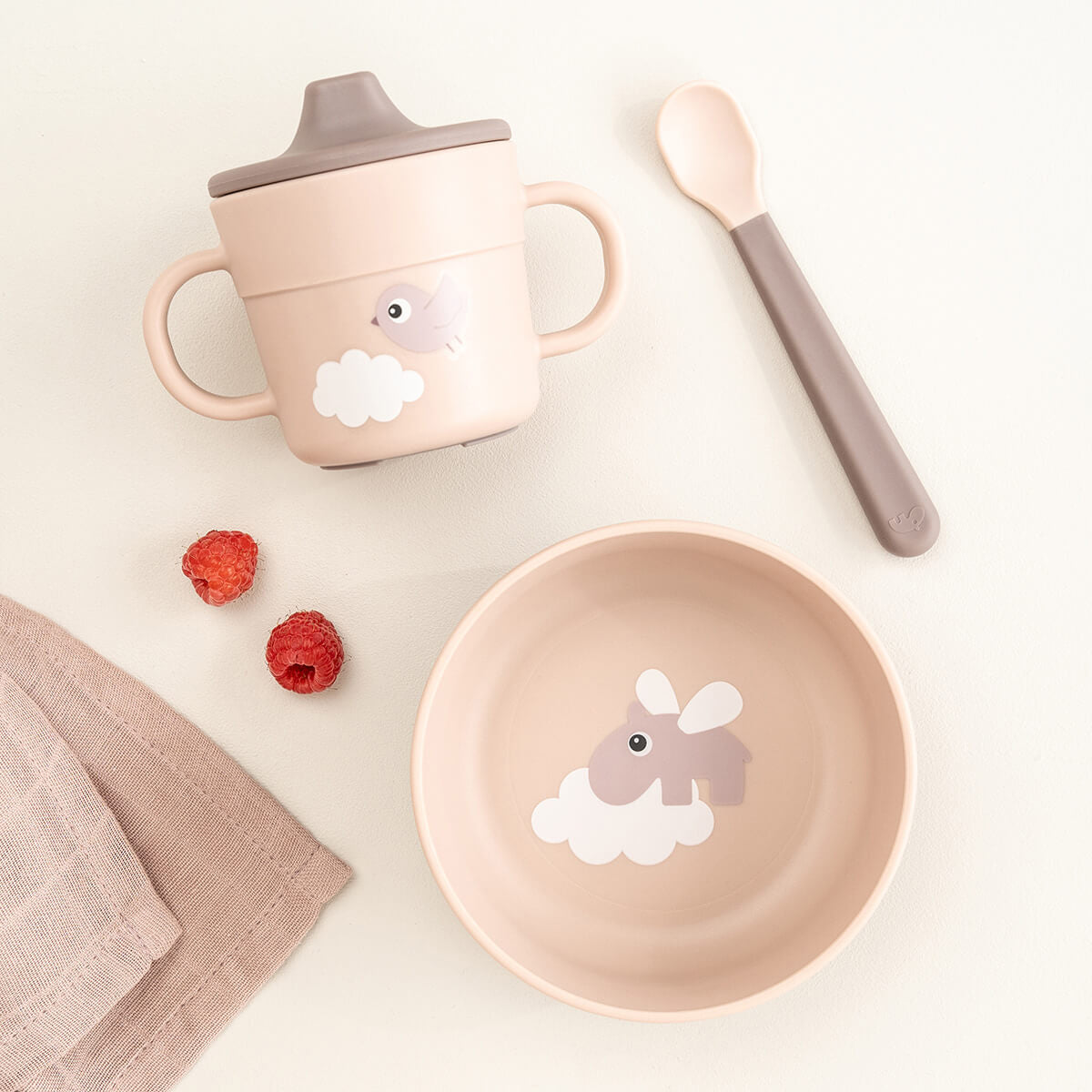 Foodie First Meal Set - 3 Pcs - Happy Clouds - Powder
