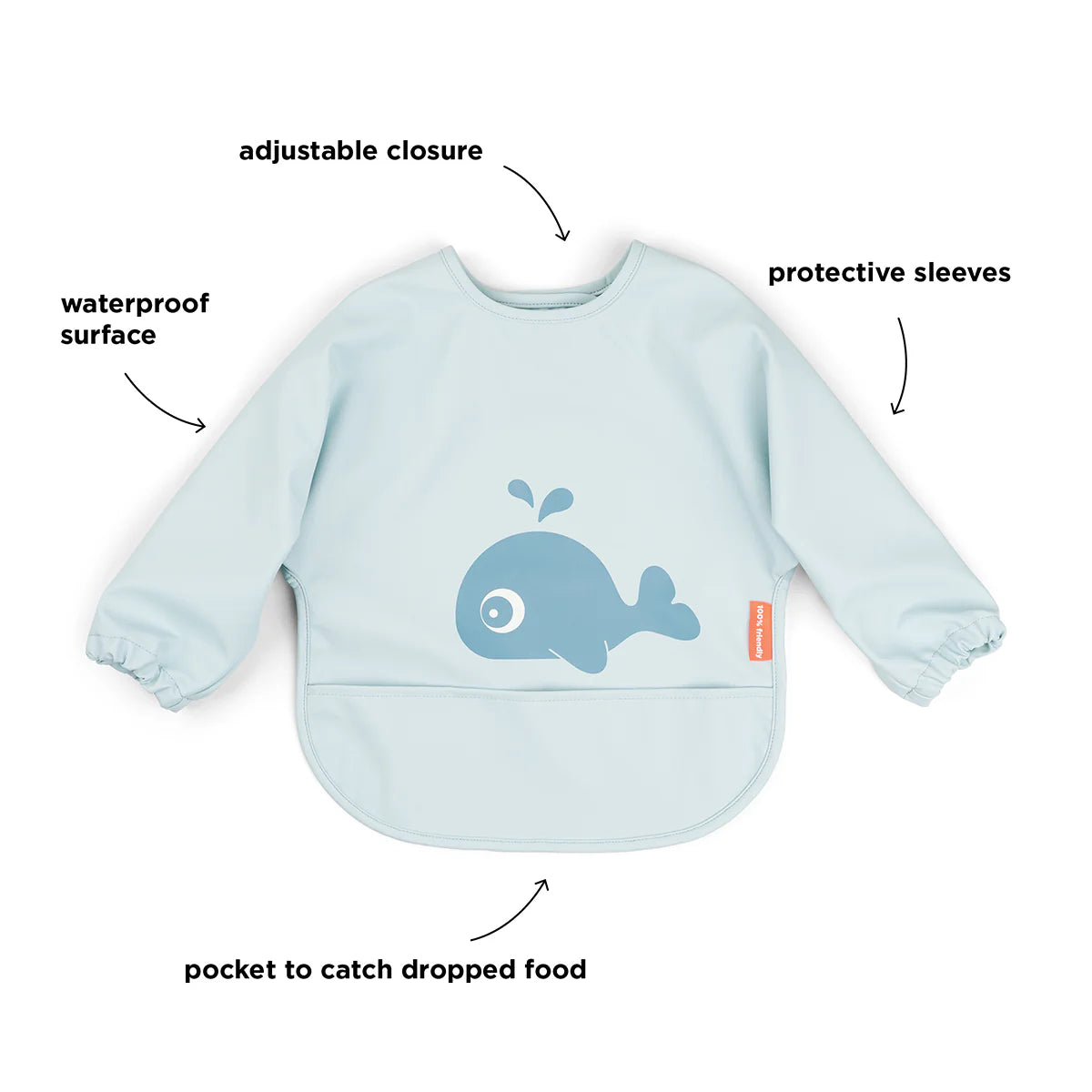 Sleeved Pocket Bib Playground - Blue