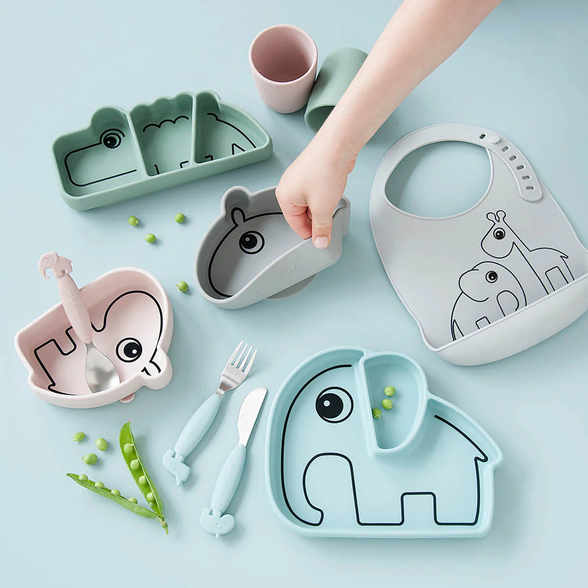 Silicone Stick & Stay plate - Elphee - Blue