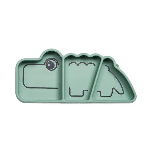 Silicone Stick & Stay snackplate - Croco - Green