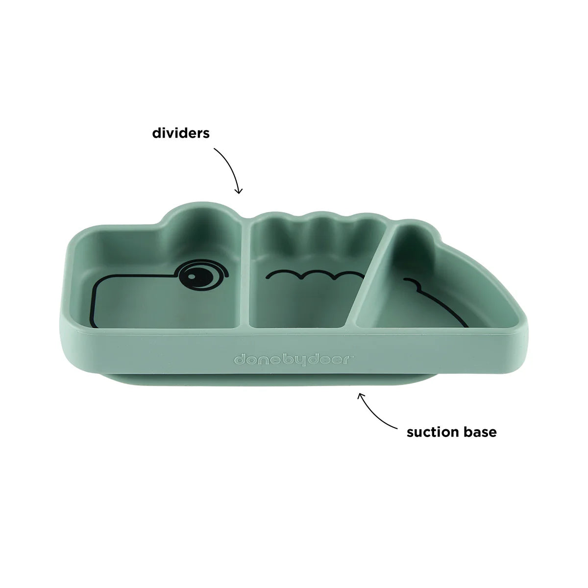 Silicone Stick & Stay snackplate - Croco - Green