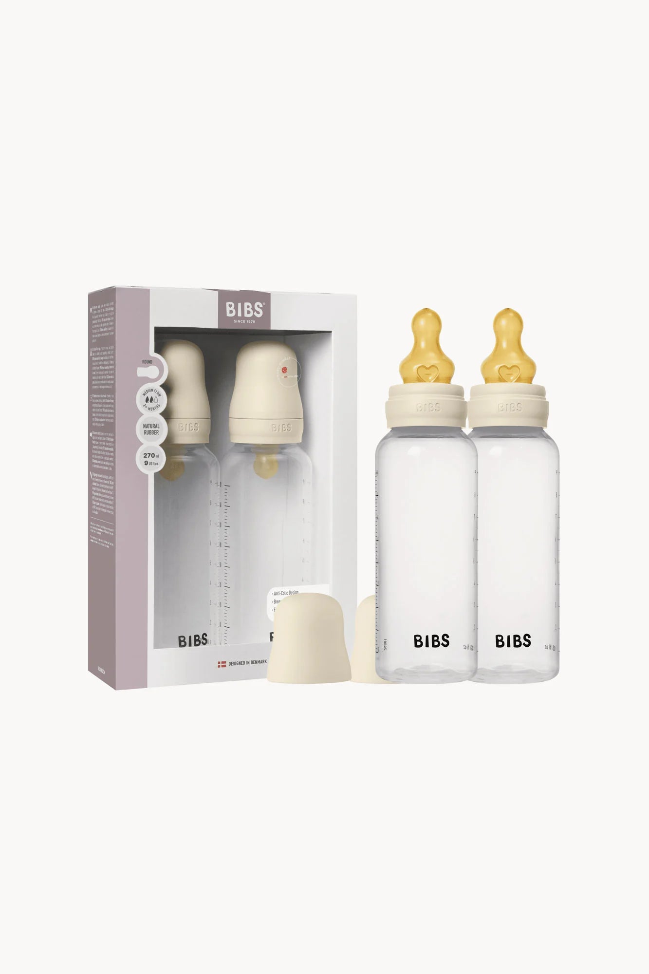 Baby Bottle - 270ml - Medium Flow - Ivory 2pc