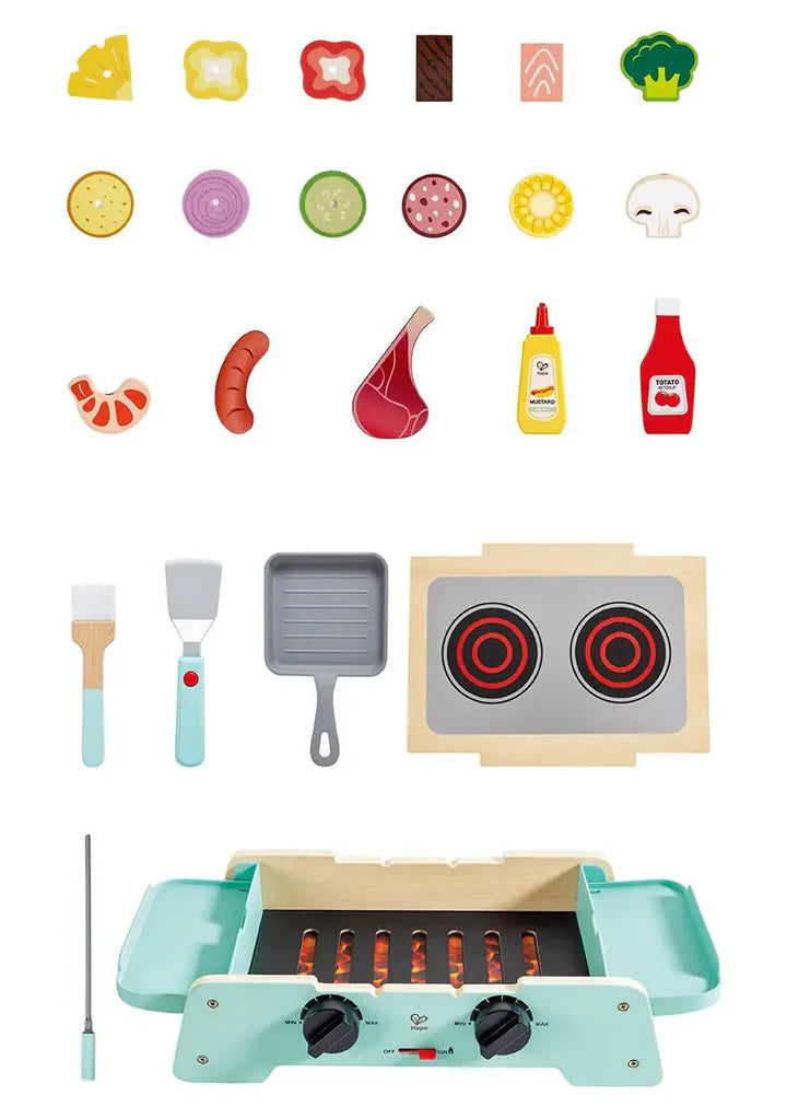 Sizzling Griddle & Grill Wooden BBQ