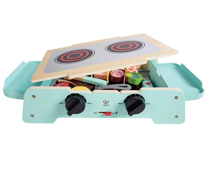Sizzling Griddle & Grill Wooden BBQ