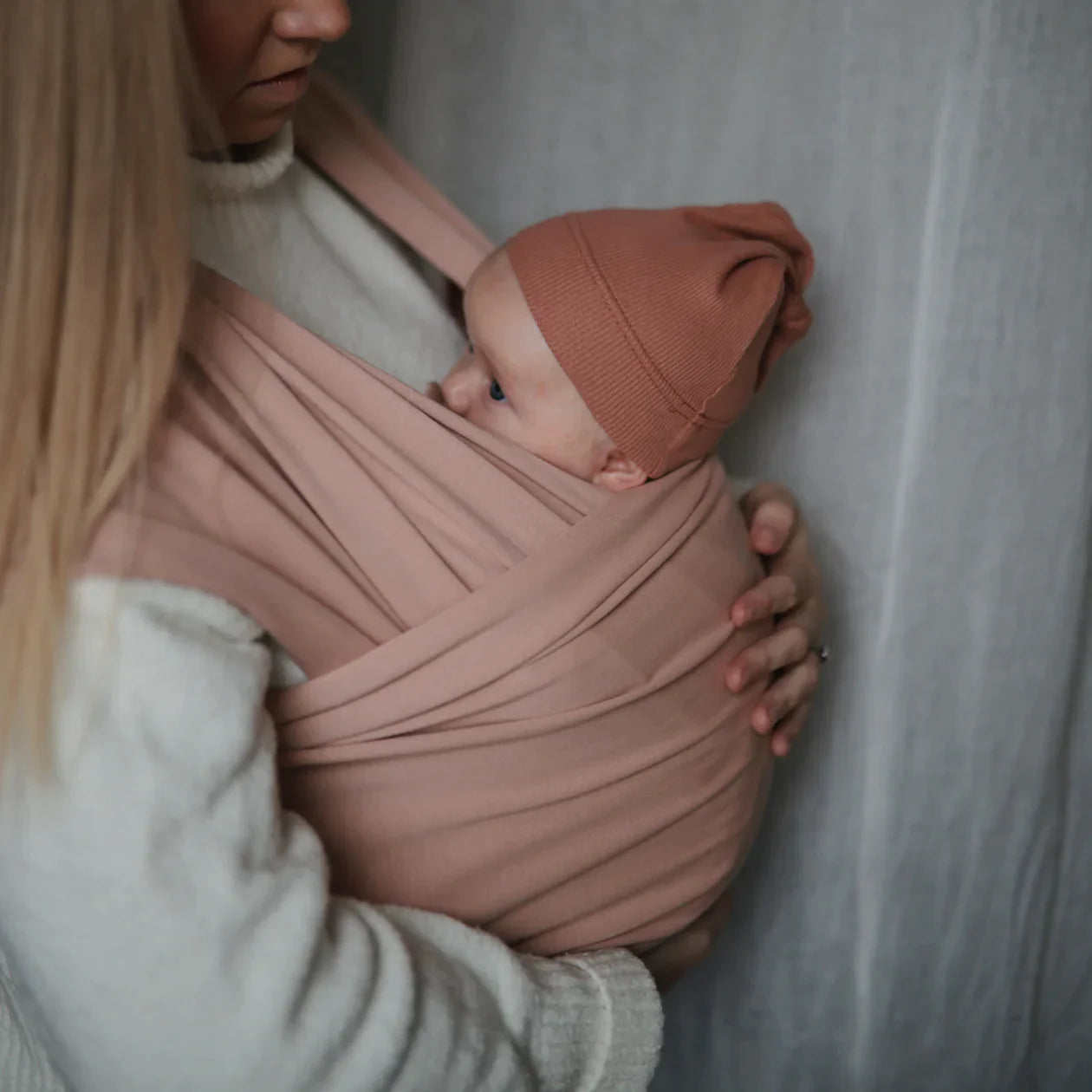 Baby in a Wrap Carrier with mom