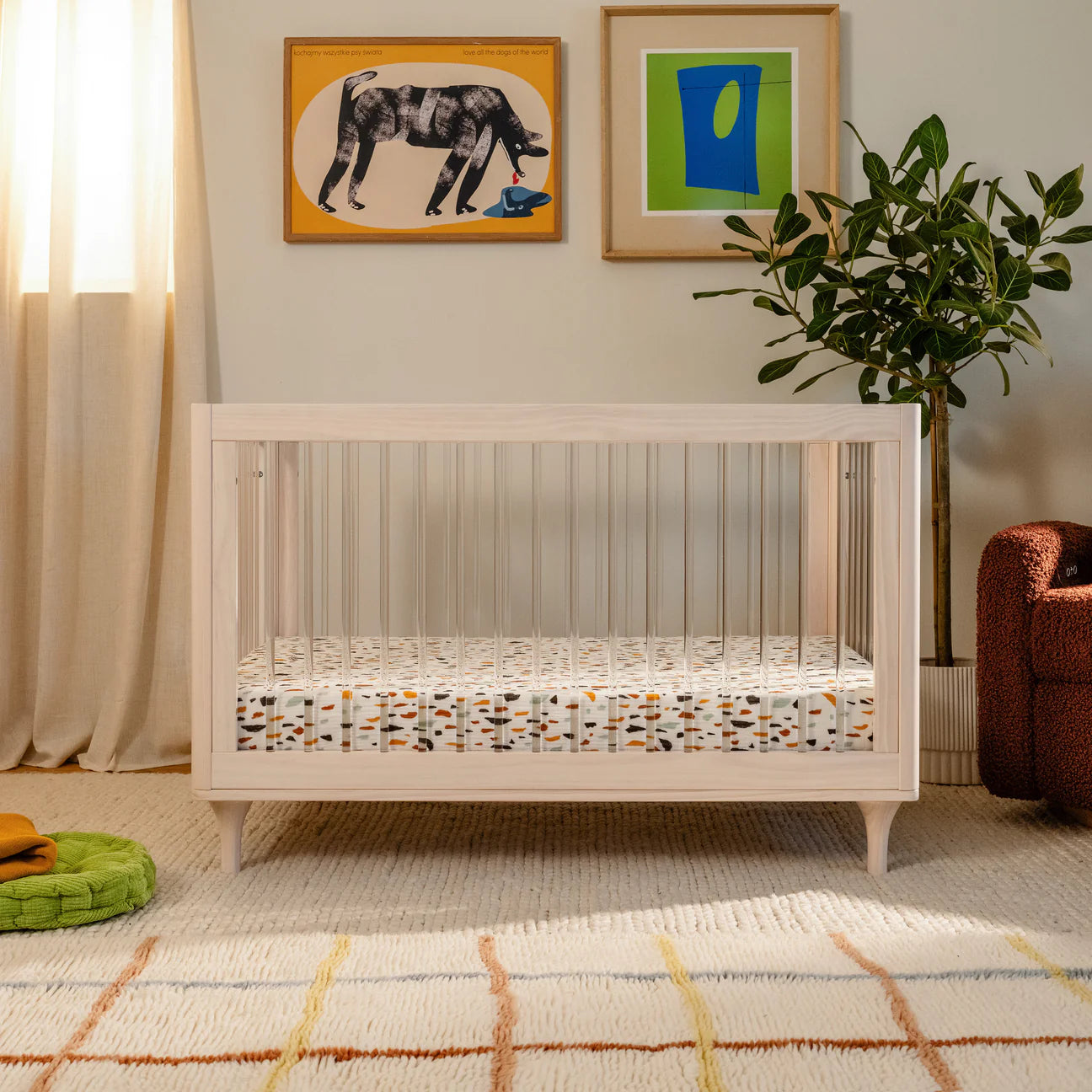 Lolly 3-in-1 Convertible Crib - Washed Natural / Acrylic