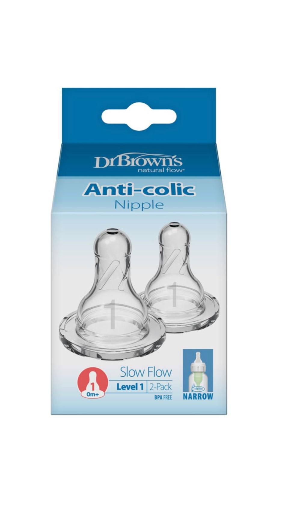 Level 1 - Narrow Neck Nipple - 0m+ - 2 Pack – Peek A Boo Store