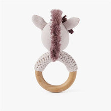 Load image into Gallery viewer, Luna Unicorn Wooden Baby Rattle
