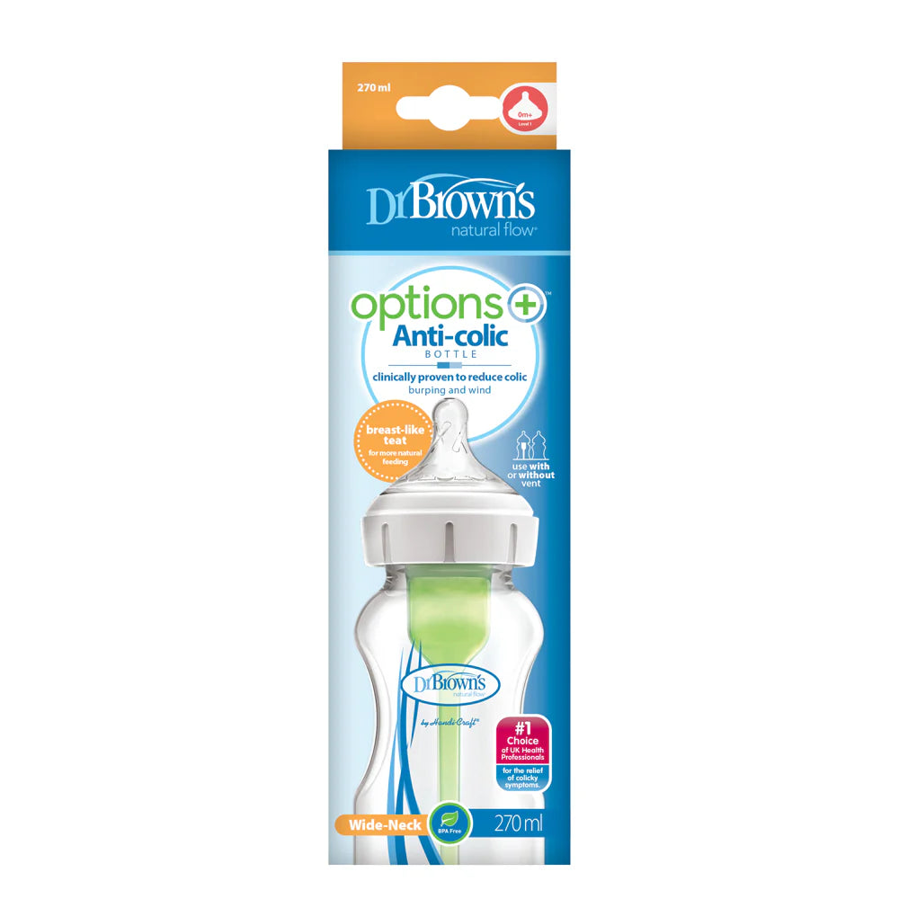 Wide-Neck Options+ Bottle - 270ml - Level 1 Nipple – Peek A Boo Store