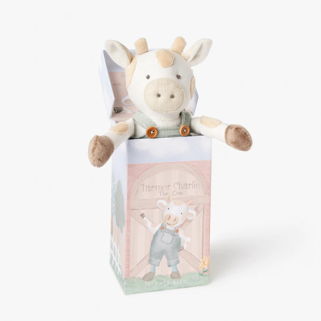 Charlie The Cow Linen Toy Boxed