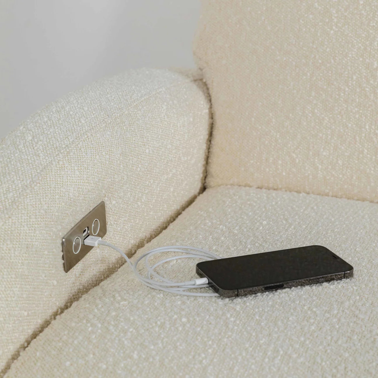 Pre-Order Nami Electronic Recliner and Swivel Glider Recliner in Boucle with USB port