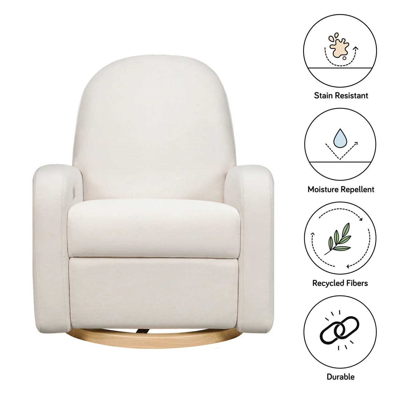 Pre-Order Nami Electronic Recliner and Swivel Glider Recliner in Eco-Performance Fabric with USB port | Water Repellent & Stain Resistant