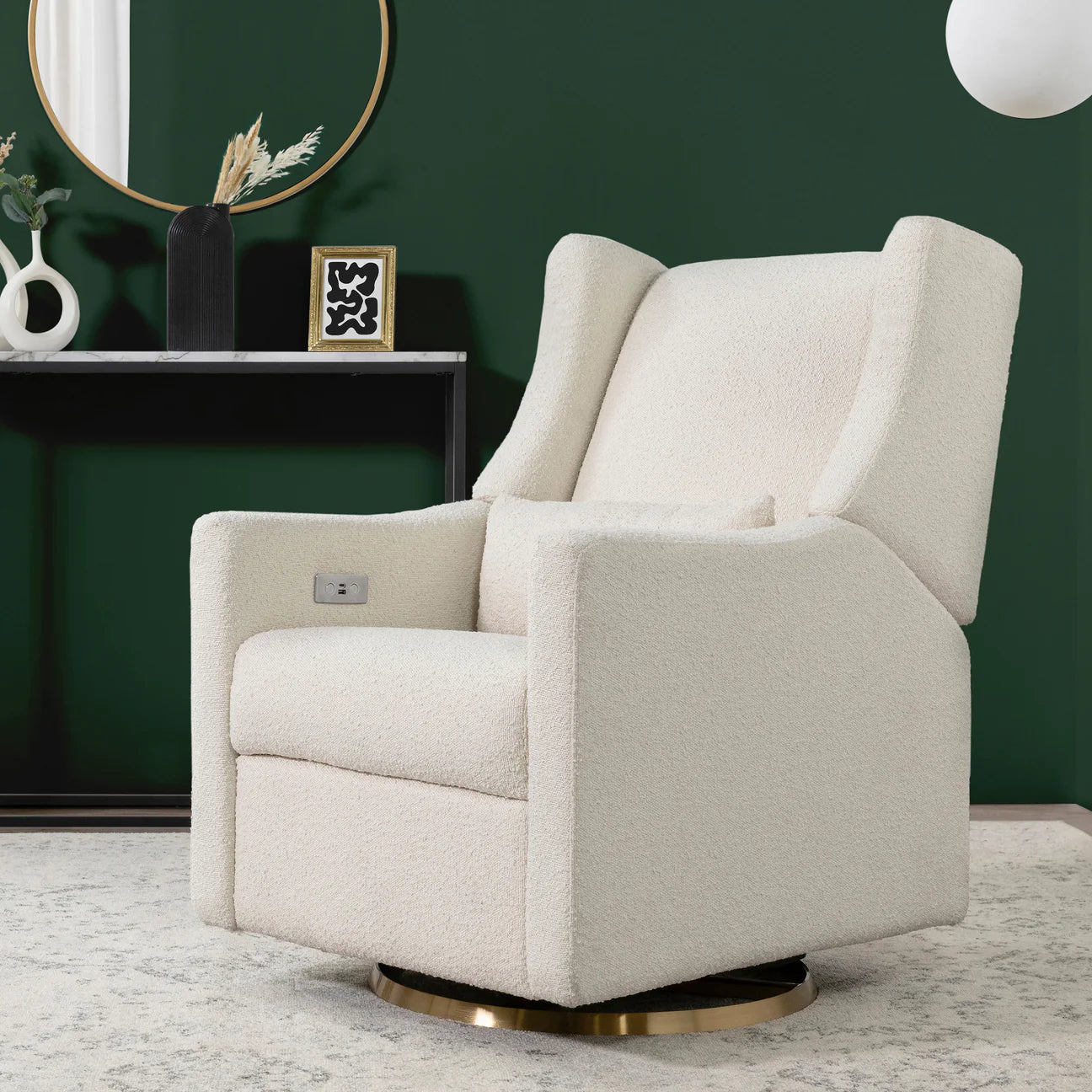 Pre-Order Kiwi Electronic Recliner and Swivel Glider in Boucle with USB port