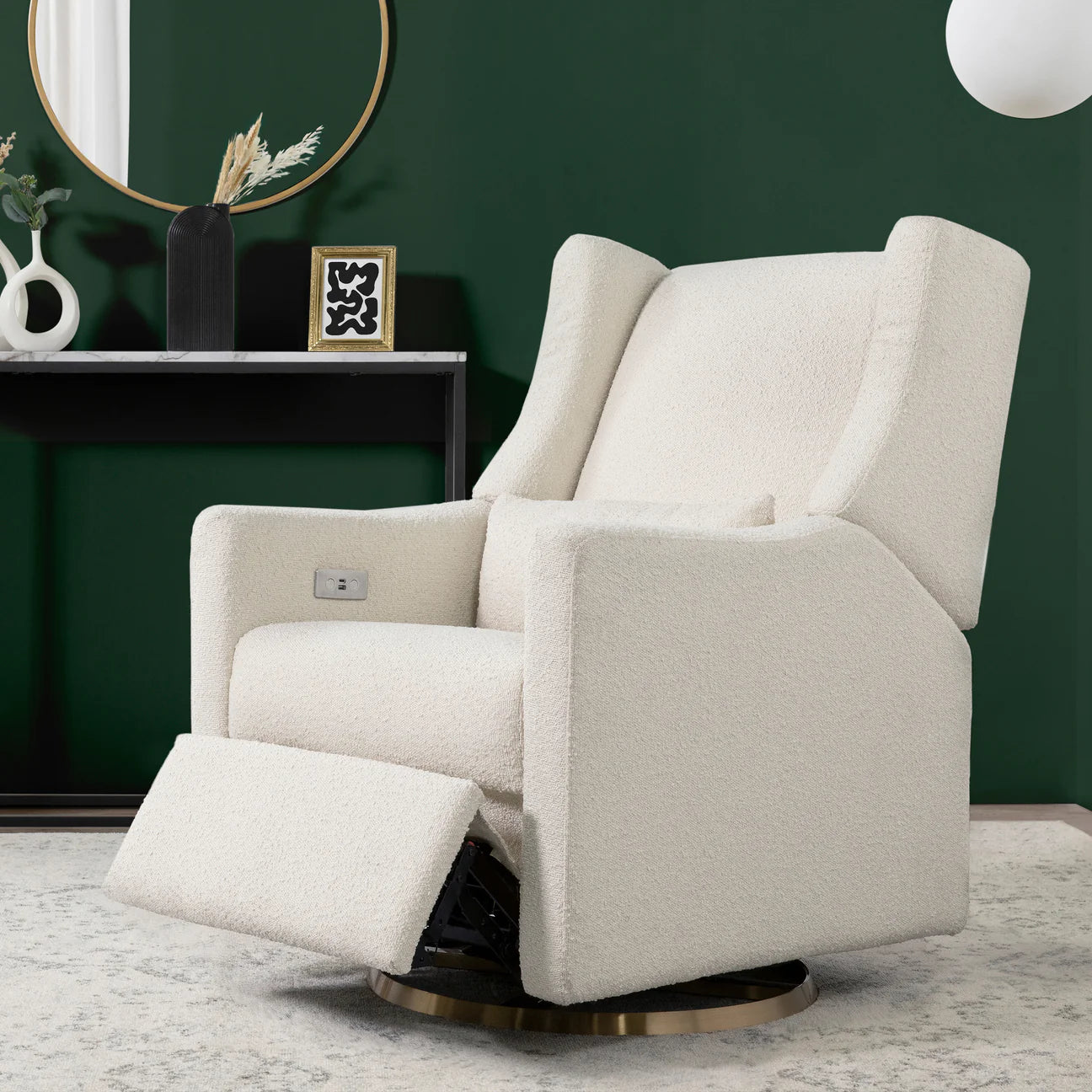 Pre-Order Kiwi Electronic Recliner and Swivel Glider in Boucle with USB port