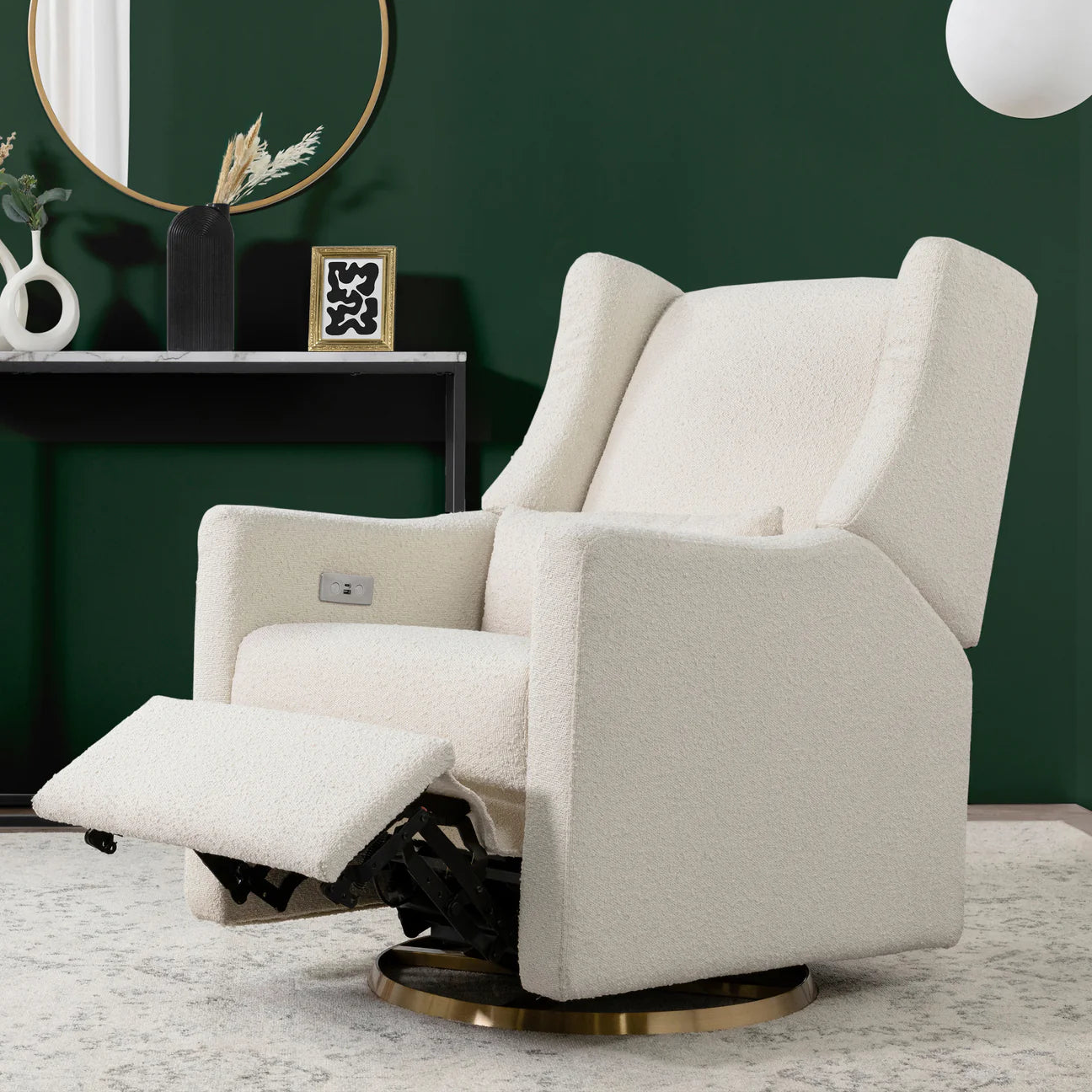 Pre-Order Kiwi Electronic Recliner and Swivel Glider in Boucle with USB port