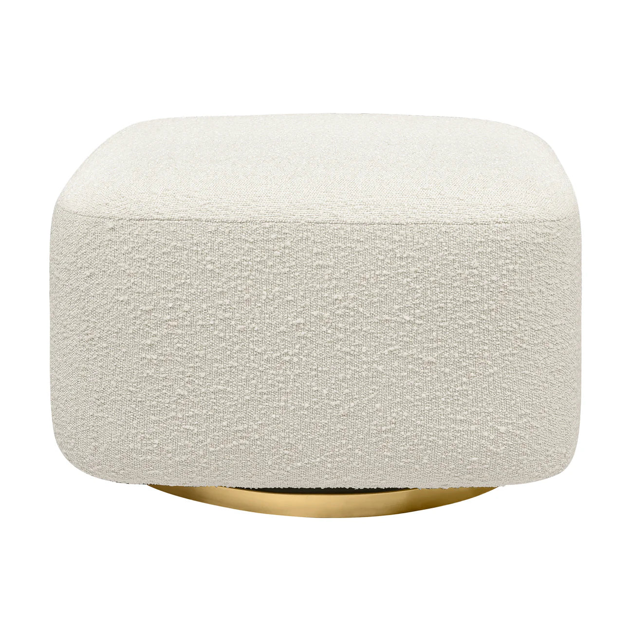 Pre-Order Kiwi Gliding Ottoman in Ivory Boucle & golden base