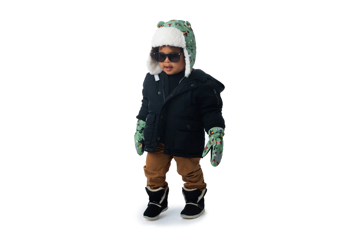 Kids Water Repellent Ski Mittens - Bear (2-4y)