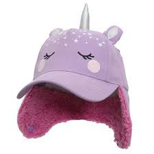Kids 3D Winter Cap with Ear Flaps - Unicorn (4-6y+)