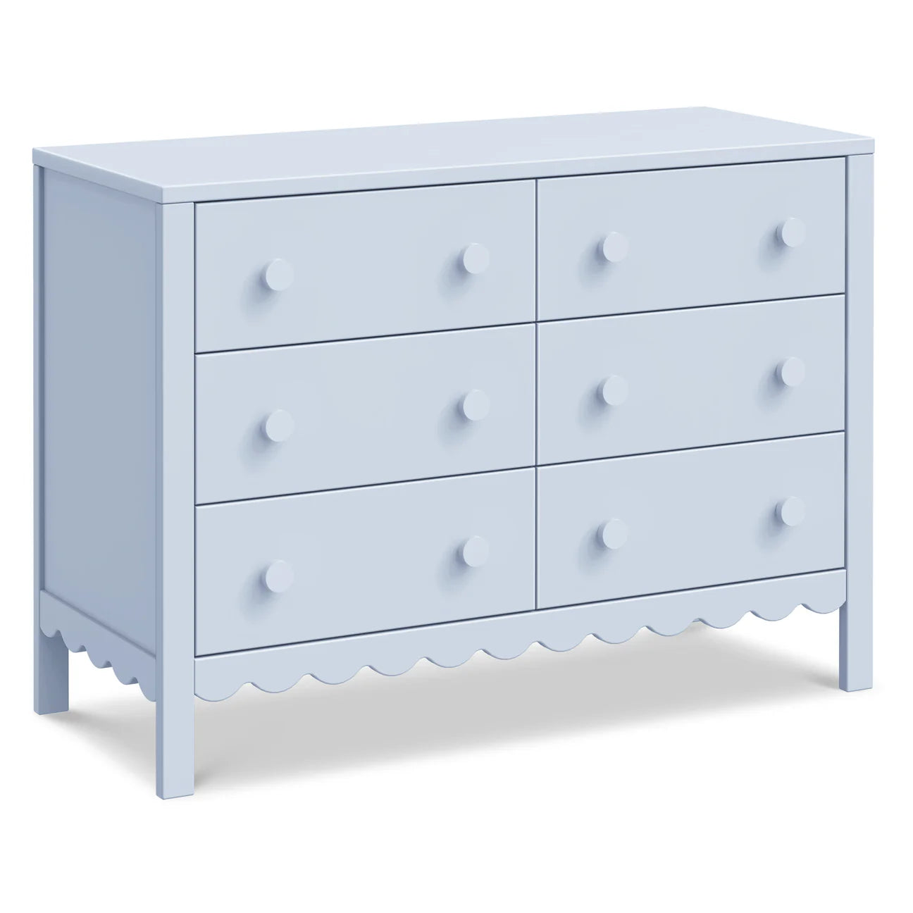 Sammy Scallop 6-Drawer Dresser Exclusive - Powder Blue Peek A Boo Store Sammy Scallop 6-Drawer Dresser Exclusive - Powder Blue Peek A Boo Store