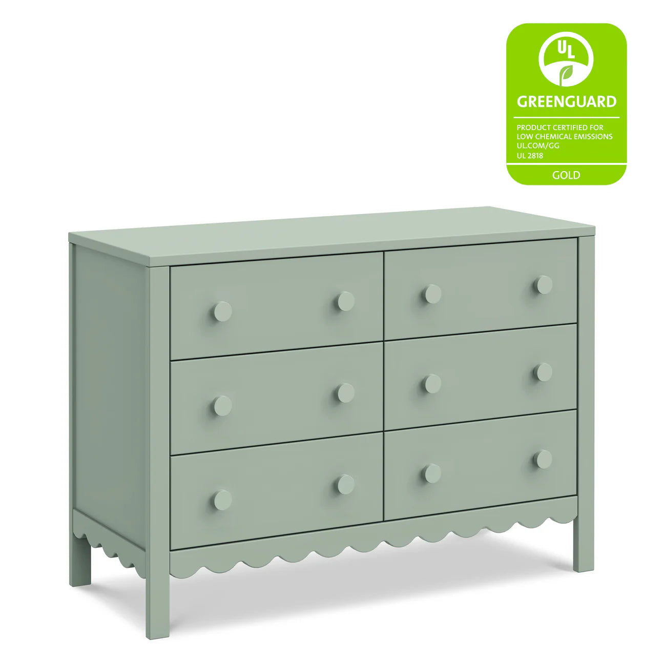 Pre-Order Sammy Scallop 6-Drawer Dresser Exclusive - Light Sage