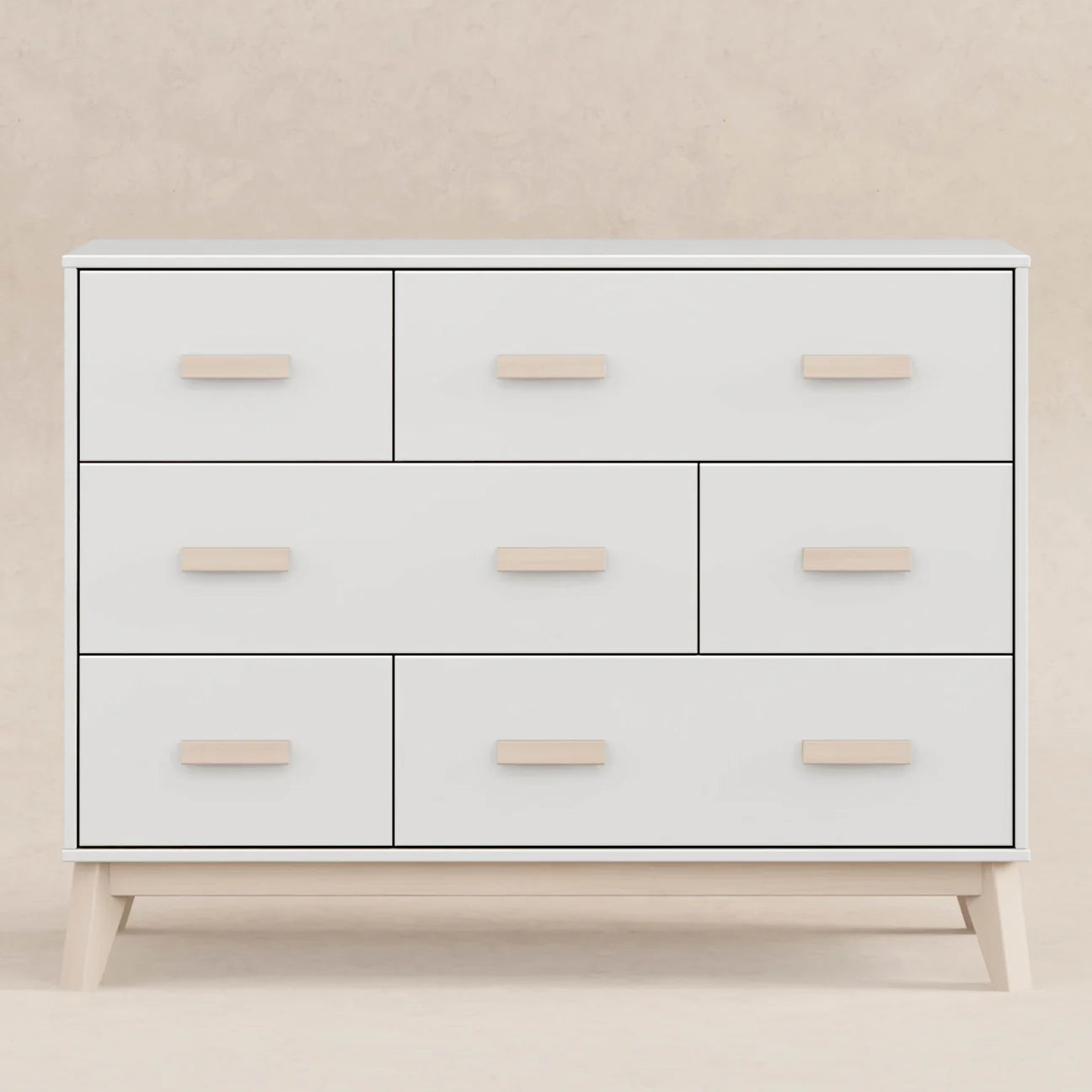 Pre-Order Scoot 6-Drawer Dresser - White/Washed Natural