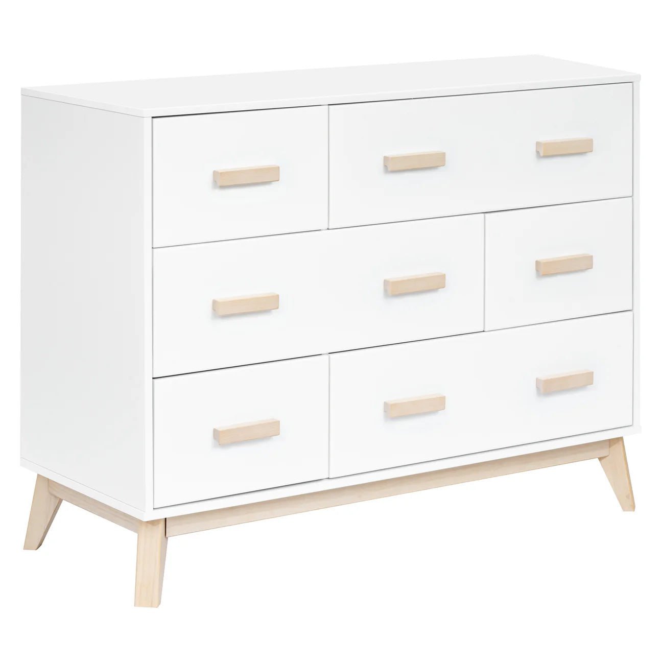 Pre-Order Scoot 6-Drawer Dresser - White/Washed Natural Peek A Boo Store Pre-Order Scoot 6-Drawer Dresser - White/Washed Natural Peek A Boo Store