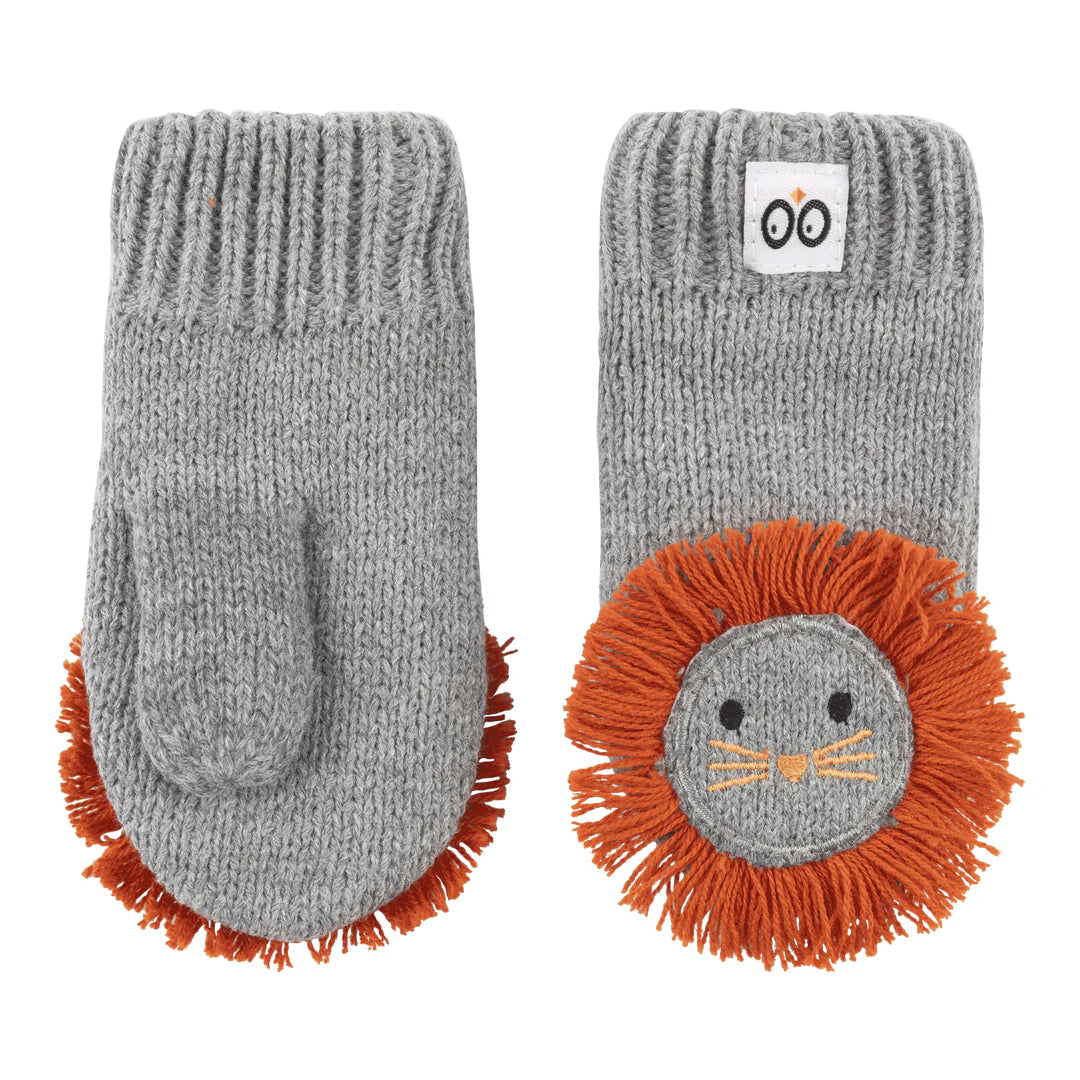 Baby/Toddler Knit Mittens - Leo the Lion (6-12Months)