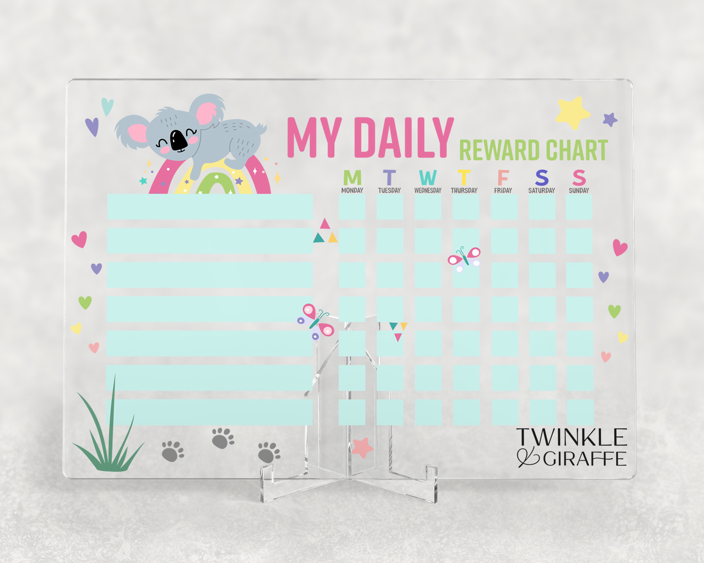 Sweet Koala Acrylic Reward Chart