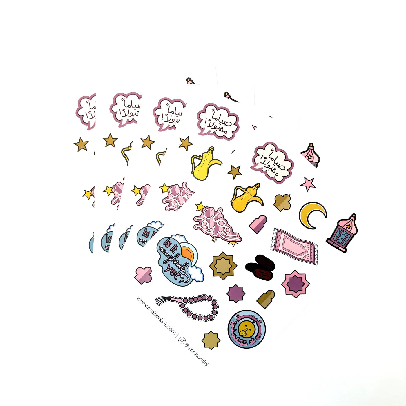 Ramadan Sticker Pack - Pink (100 stickers)