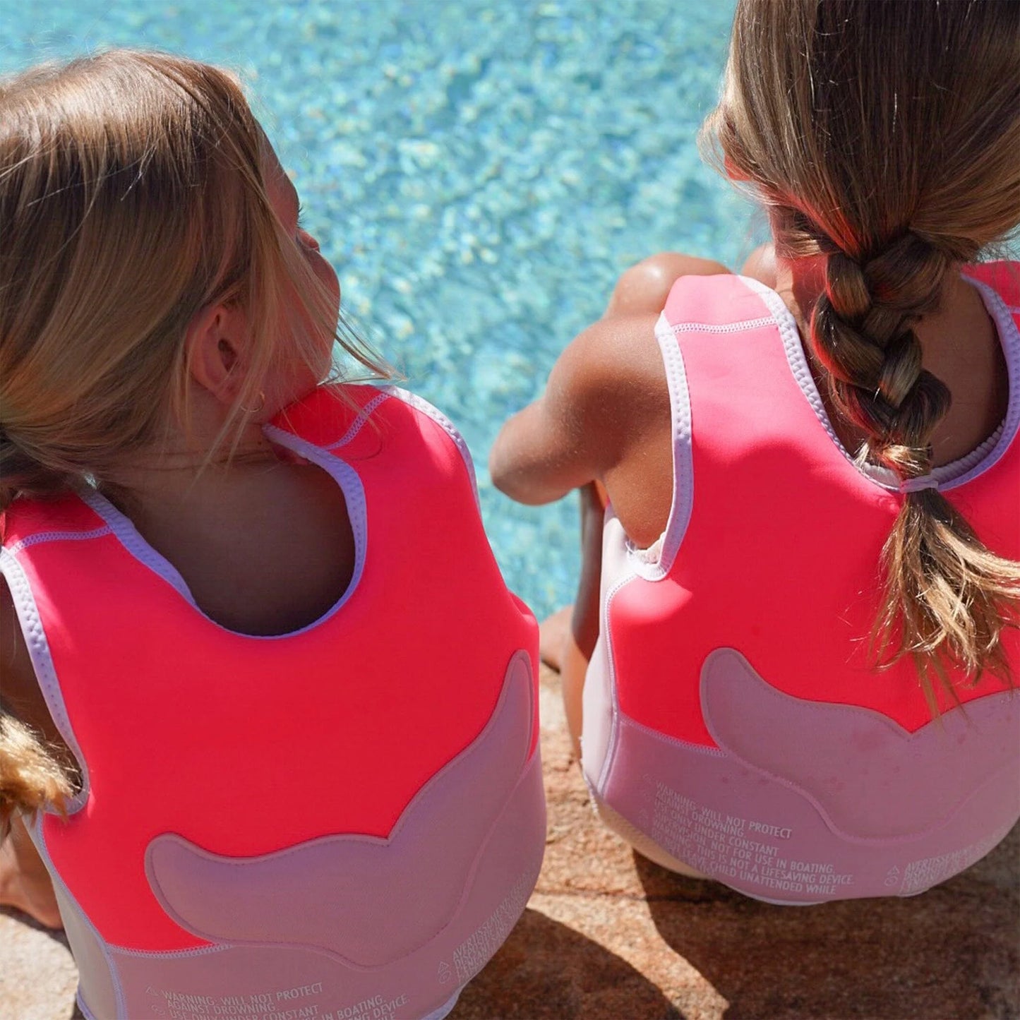 Swim Vest - Melody the Mermaid Neon Strawberry - 2-3 Years