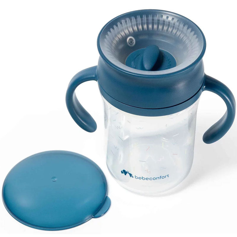 Anti-leak 360° cup 280ml 6M+ - Blue - Glow in the dark