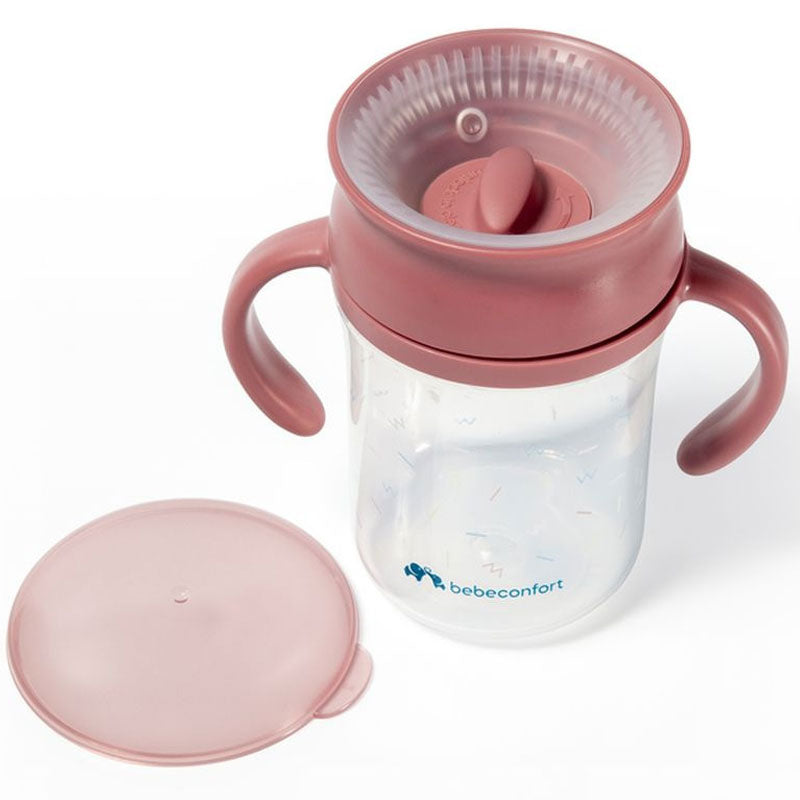 Anti-leak 360° cup 280ml 6M+ - Terra Pink