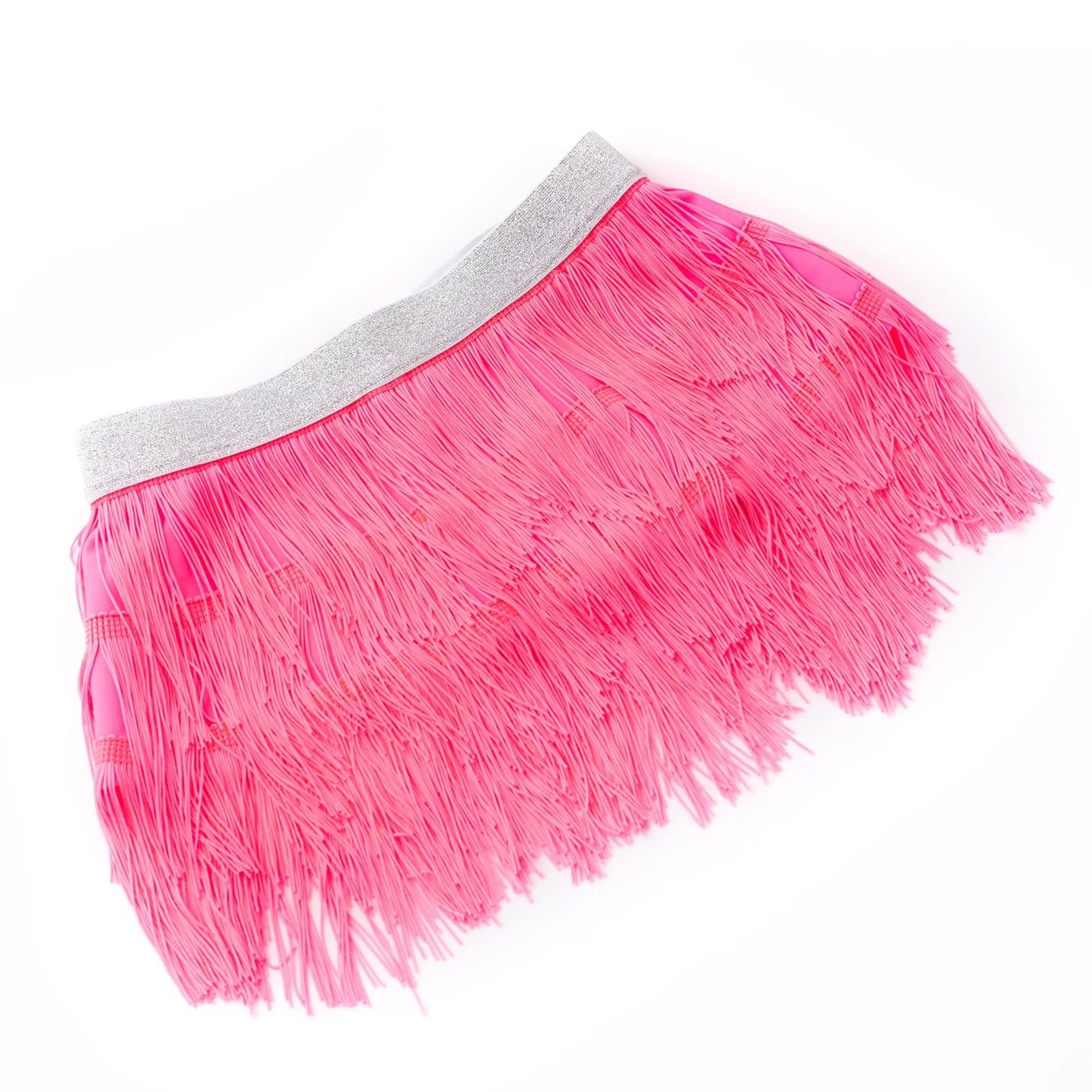 Hot Pink Girls Fringe Skirt Cover Up