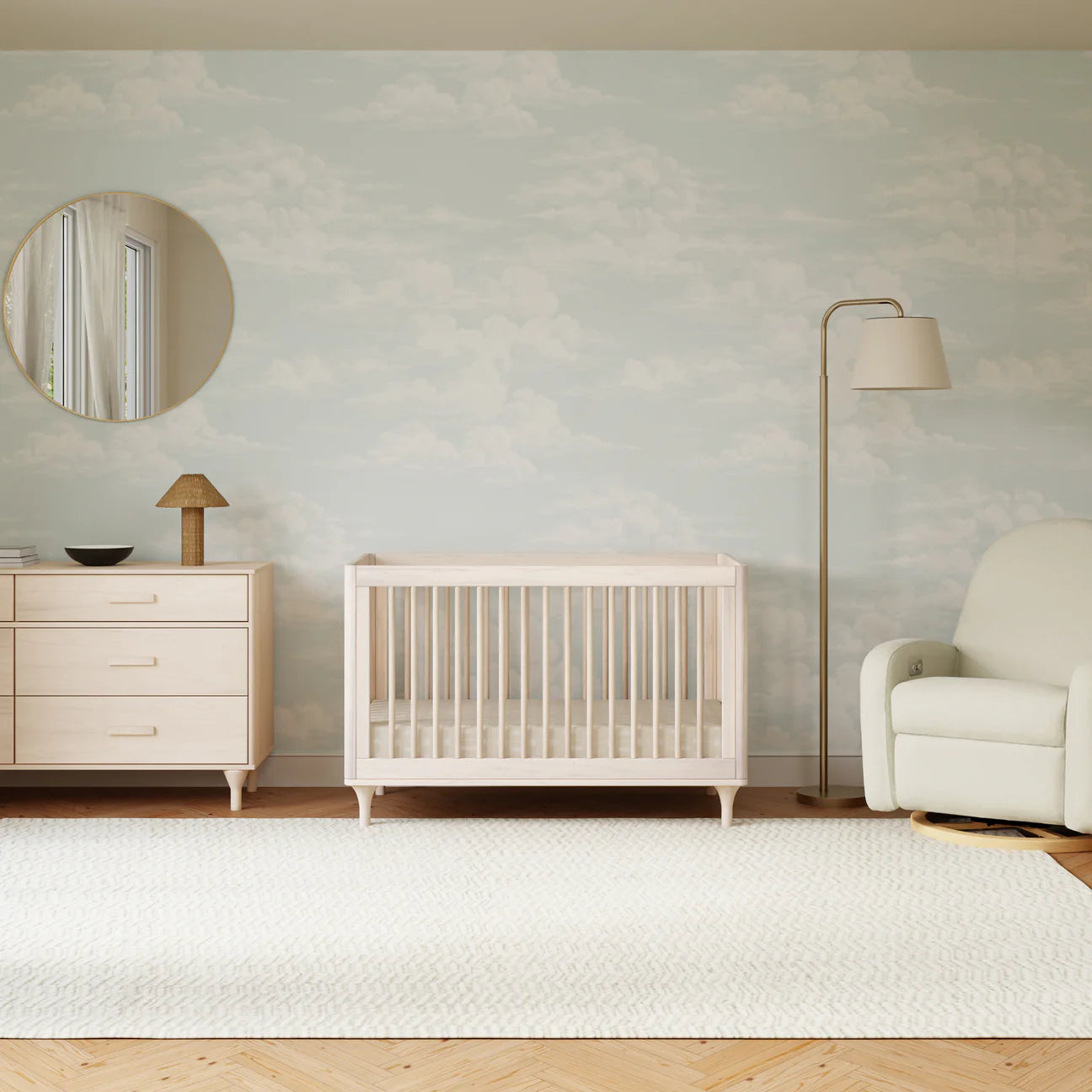 Lolly 3-in-1 Convertible Crib with Toddler Bed Conversion Kit - Washed Natural