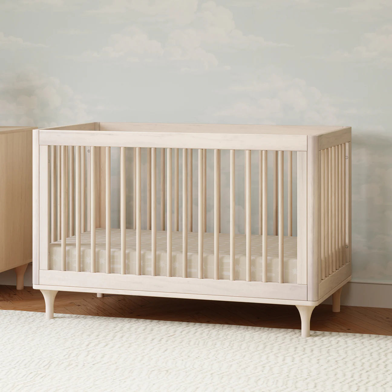 Lolly 3-in-1 Convertible Crib with Toddler Bed Conversion Kit - Washed Natural