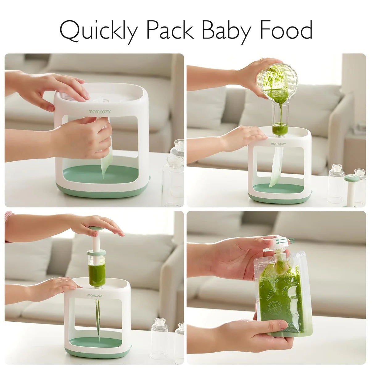 Squeeze Station Baby Food Maker + 5 Reusable Pouches