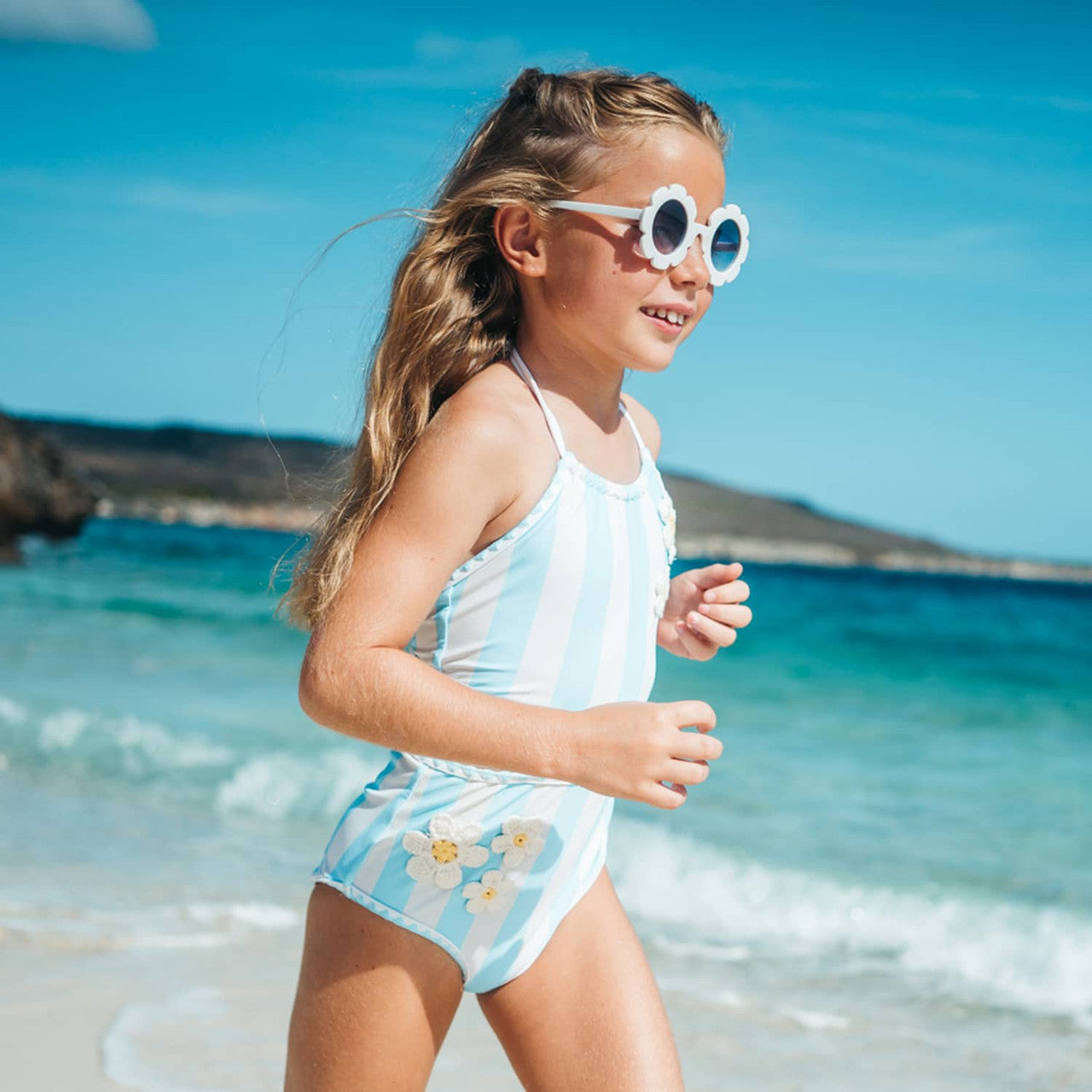 Cabana Daisy Crochet Halter Swimsuit