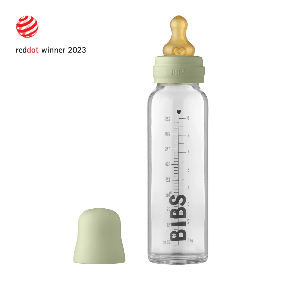 Baby Glass Bottle Complete Set 225ml - Sage