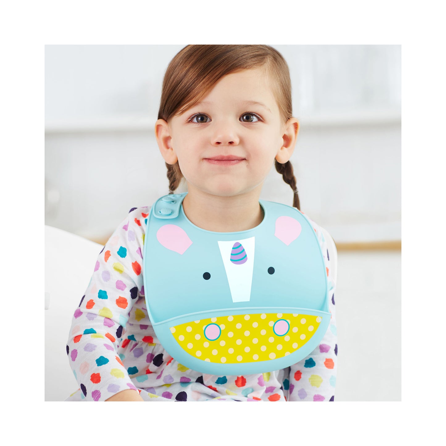 Zoo Fold & Go Silicone Bib - Unicorn
