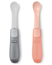 Load image into Gallery viewer, Easy-Fold Travel Spoons- Grey/Coral
