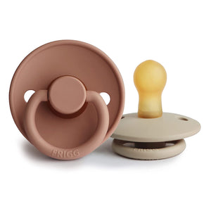 FRIGG - Classic Latex Baby Pacifier - Size 2 - Rose Gold / Sandstone