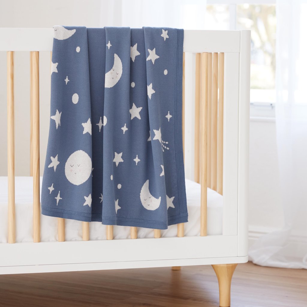 Slate Celestial Knit Baby Blanket