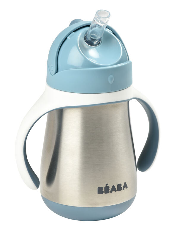 Stainless Steel Straw Cup - Blue