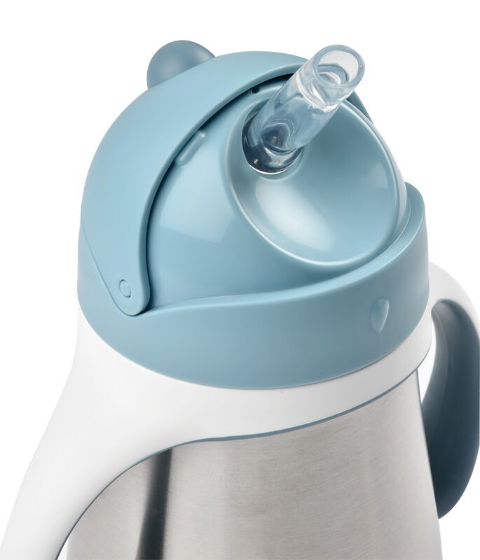 Stainless Steel Straw Cup - Blue