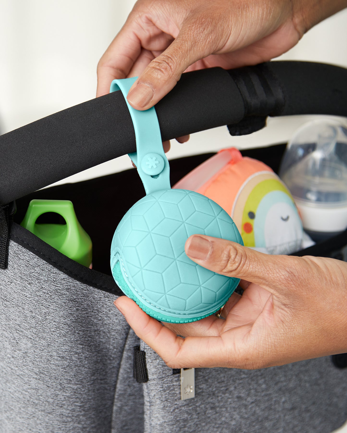 Grab & Go Silicone Pacifier Holder - Teal